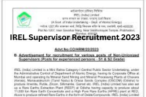IREL Supervisor Recruitment 2023