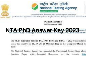 NTA PhD Answer Key 2023